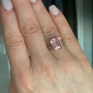 Crislu Sterling Platinum (6.25 CTTW) Emerald Cut Ring